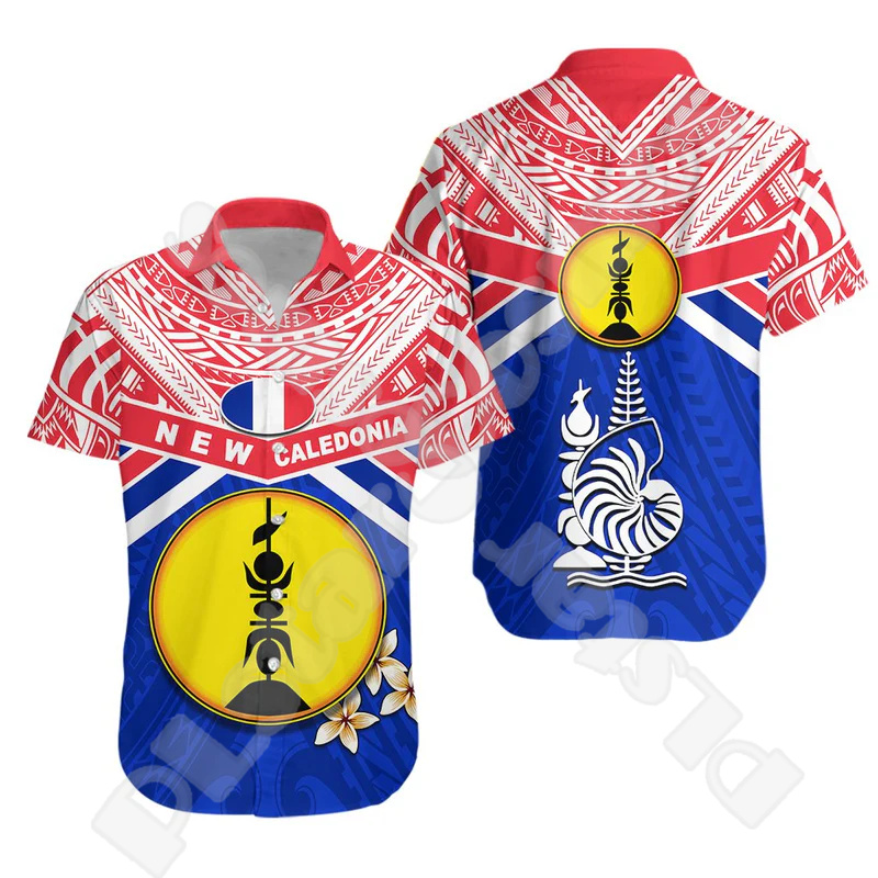 3D Printing Name - Aangepaste Naam Nieuw-Caledonië Hawaiiaanse Shirts Frans-Polynesische