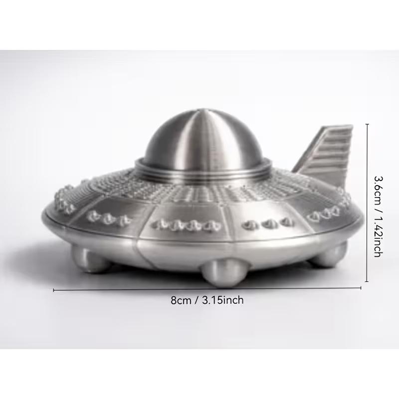3D Printing Apps - 3D-geprinte UFO-beeldjes Retro metalen afwerking Sci-Fi