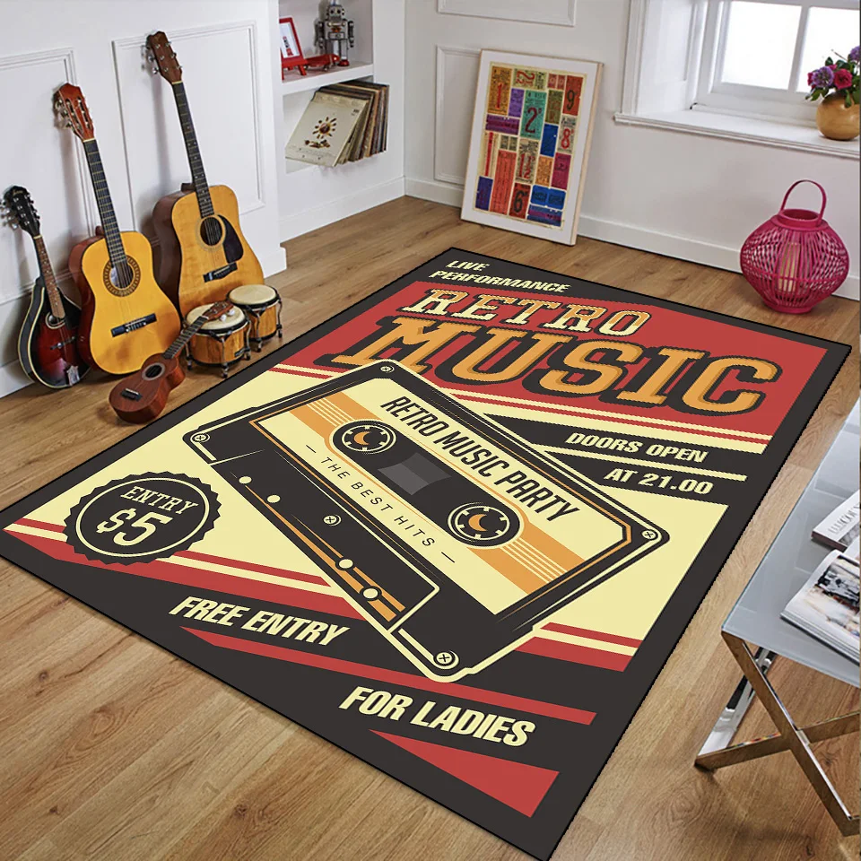 3D Printing Guitar - Retro Muziek Tapijten voor Slaapkamer Decoratie