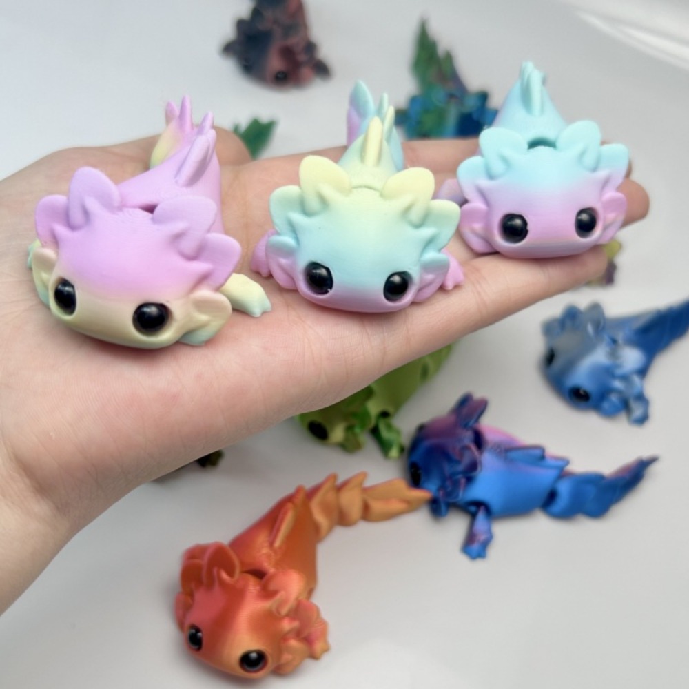 3D Printing Apps - 3D-geprinte salamanderfiguren speelgoed met meerdere gewrichten,