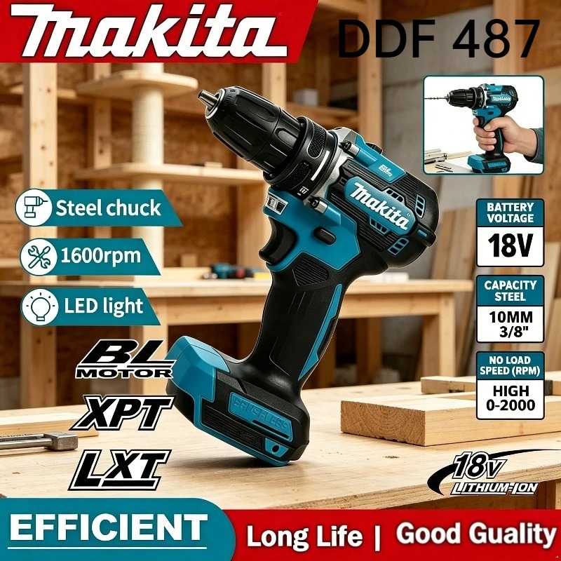 Makita Drill Ddf484 - Makita DDF487 18V Borstelloze Accu-Boormachine Elektrische