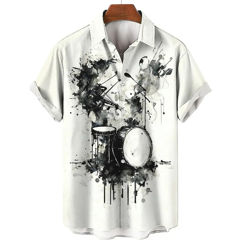 3D Printing Guitar - Kleurrijke Muziekinstrument Patroon Hawaiian Shirt Voor