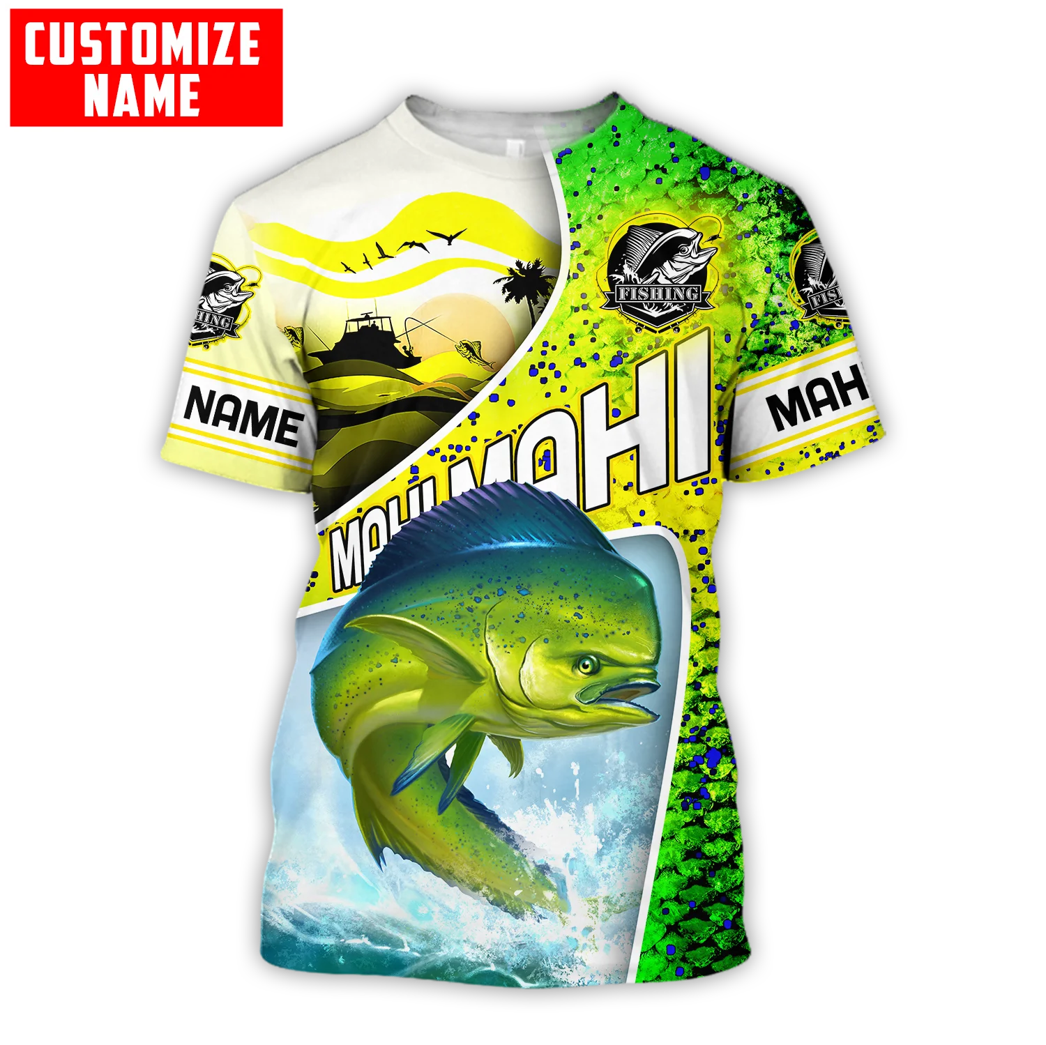 3D Printing Name - Custom Naam Mahi-Mahi Vissen Schalen 3D