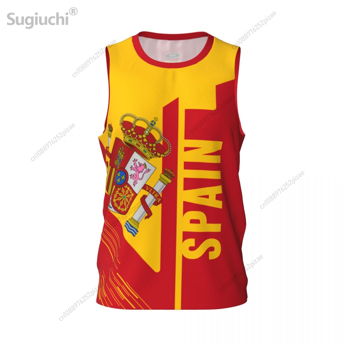 3D Printing Name - Aangepaste naamnummer Spanje 3D-vlag Sport-T-shirts Herenkleding