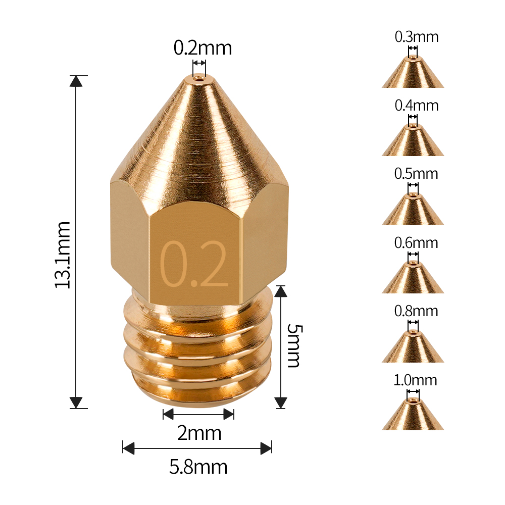 MK7 MK8 Nozzle 0.4mm 0.3mm 0.2 - 3D Printing Xyz recensie en prijs