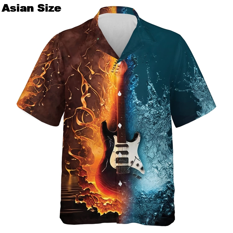 Shirts Voor Mannen Muziek Gita - 3D Printing Guitar recensie en prijs