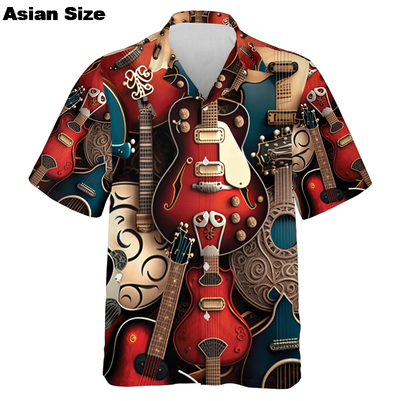 Shirts Voor Mannen Muziek Gita - 3D Printing Guitar recensie en prijs